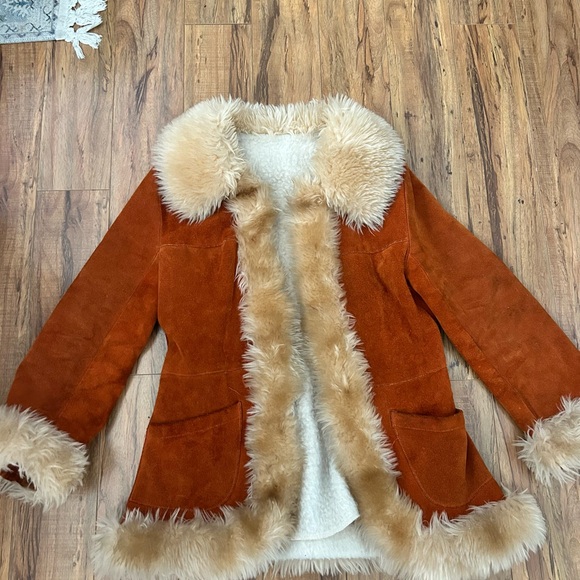 Vintage Jackets & Blazers - Vintage Orange Penny Lane Suede Jacket